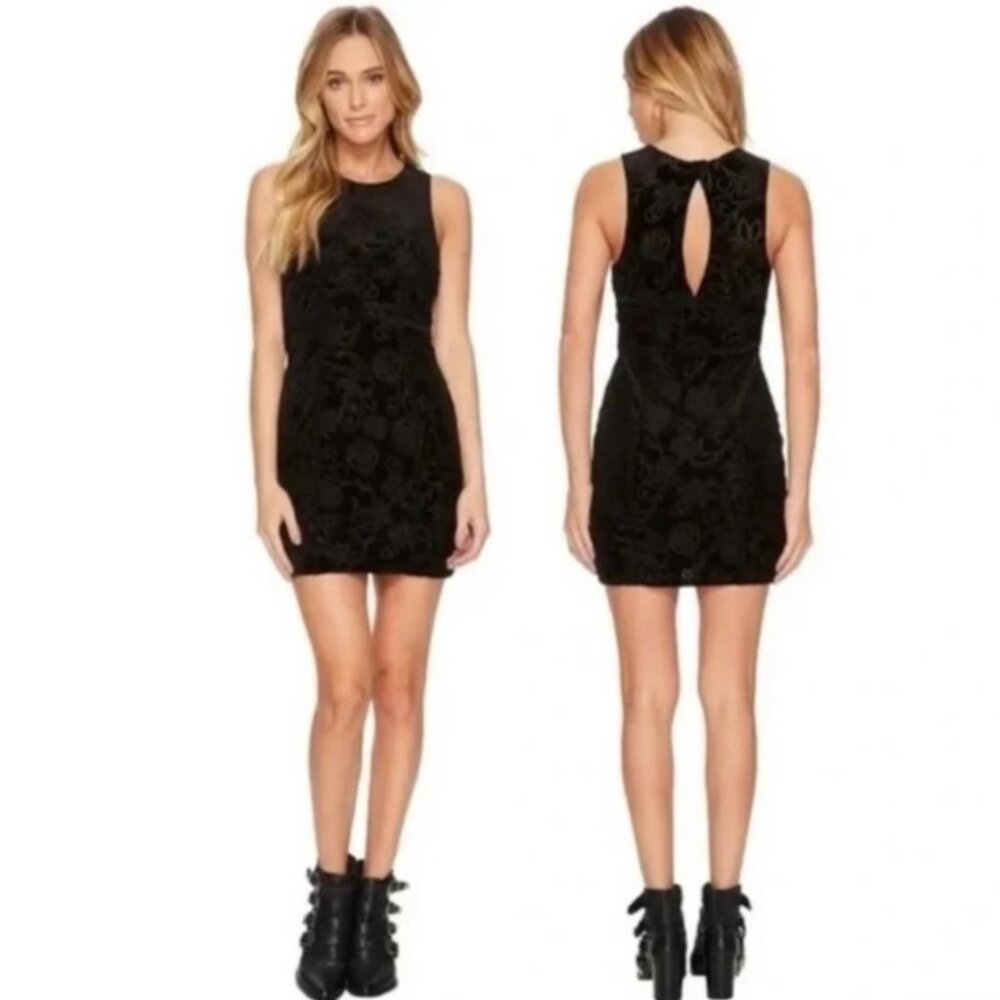 Free People Black Velvet Mini Dress